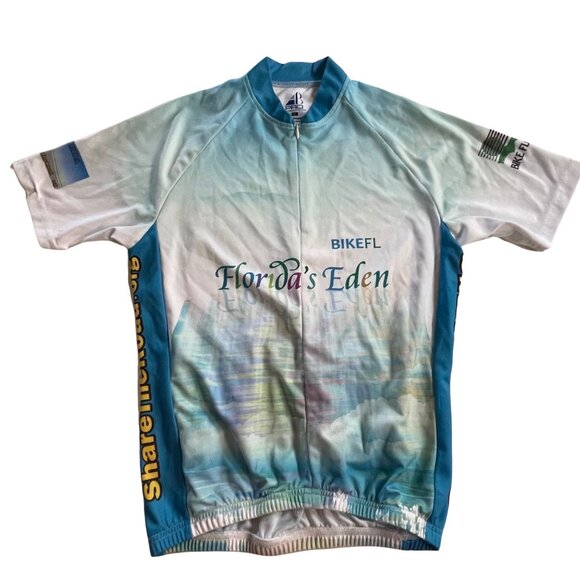 AB Pro Sublimation Tops - AB Pro Bike FL Cycling Jersey Women's XS Blue/White Gradient Design Short Sleeve